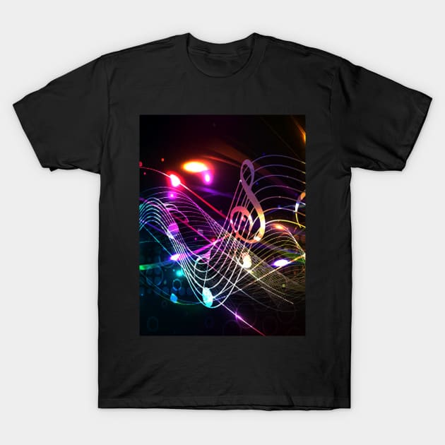 Music in Color - Musical Notes T-Shirt by Highseller